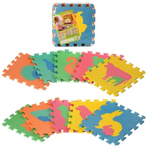 Килимок Мозаїка EVA, фігурки тварин, 10 деталей, 29x29x8 см, M2738