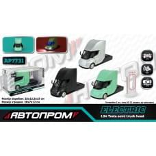 Машина мет. АВТОПРОМ 1:24 Tesla semi truck head, батар,світло,звук,відкр.двері,кор. 25*12,5*15см /12-2/