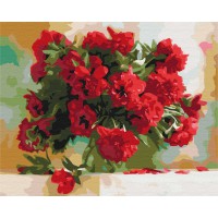 Набір для розпису по номерах Червоні піони, 40x50 см, BS7527