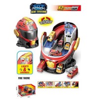 Гараж-Трек ШОЛОМ, підсвічування, аудіоефекти сирен, механічний підіймач, 35x22x19 см, SK639XA