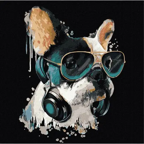 Набір для розпису по номерах Пухнастий діджей, 40x40 см