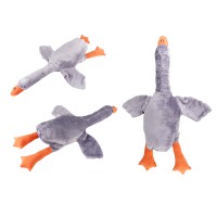 М’яка іграшка Гусак, подушка обіймашка, 100 см, сірий, травка, М100-С