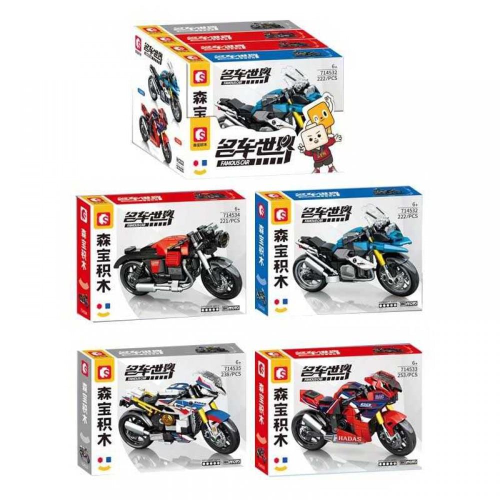 Конструктор, “Мотоцикл”, рухливі елементи /9/36/4шт в кор. 222 дет. 30*22*6 см