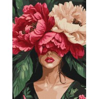 Набір для розпису по номерах Загадкові півонії, Ideyka, 30x40 см, КНО8496