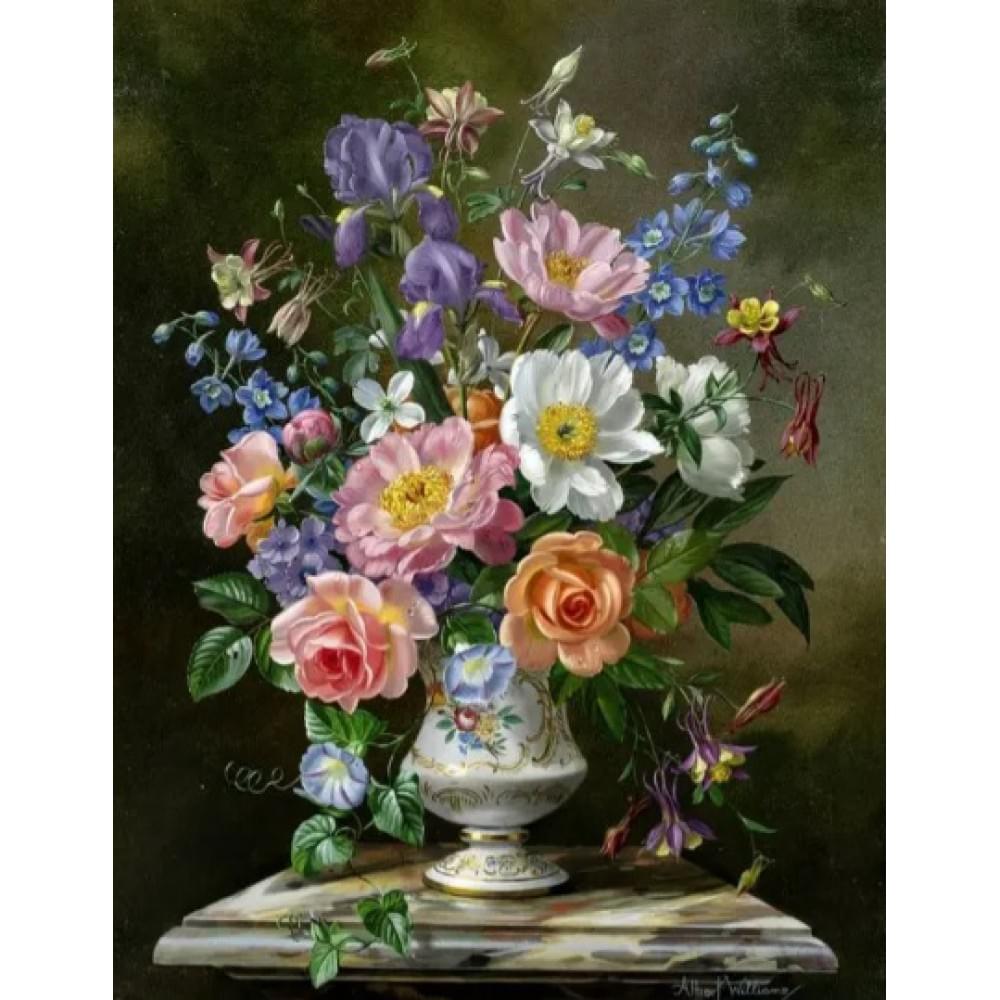 Алмазна мозаїка за номерами 40*50 "Букет" карт уп. (полотно на рамі)