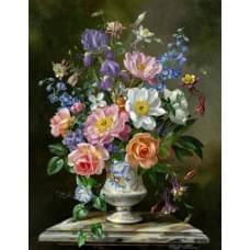 Алмазна мозаїка за номерами 40*50 "Букет" карт уп. (полотно на рамі)