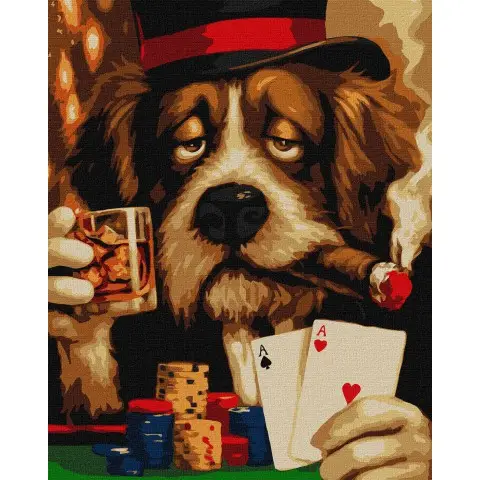 Картина за номерами Бім дійсно втомився Ideyka 40×50 см КНО6816