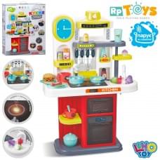 Кухня 51-20-в76см, плита, пара, звук,світло, духовка, мийка-ллється вода(механ), посуд,продукти, 45пр, на бат-ці, в кор-ці, 42-53-15,5см /6/