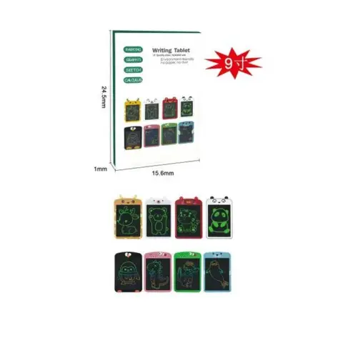 Планшет для малювання 15,6×24,5 см кольоровий екран стилус блокування кнопка стирання мікс JS003