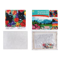 Набір для розпису по номерах Коти у квітах, TK Group, 30x40 см, 30909