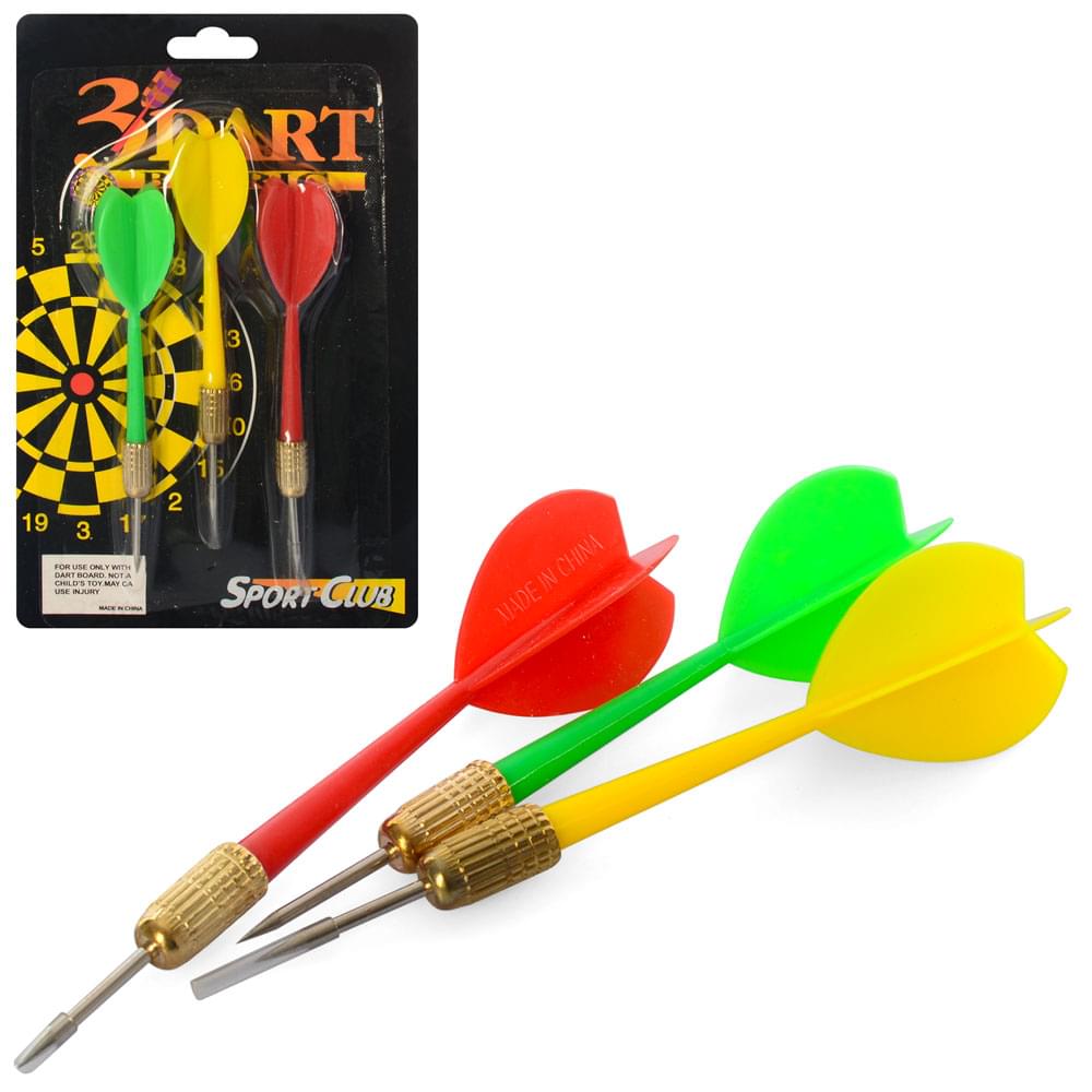 Дротики з голкою, 3 шт, 11см, 3 кольори, на аркуші, 11-19-2,5см /72/