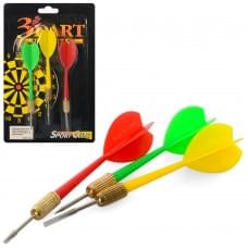 Дротики з голкою, 3 шт, 11см, 3 кольори, на аркуші, 11-19-2,5см /72/