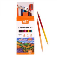 Олівці кольорові Yes Orange Line, 12/24 кольори, з точилкою