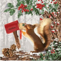 Набір для розпису по номерах Тварини, птахи Маленьке білченя, 40x40 см, КНО4095