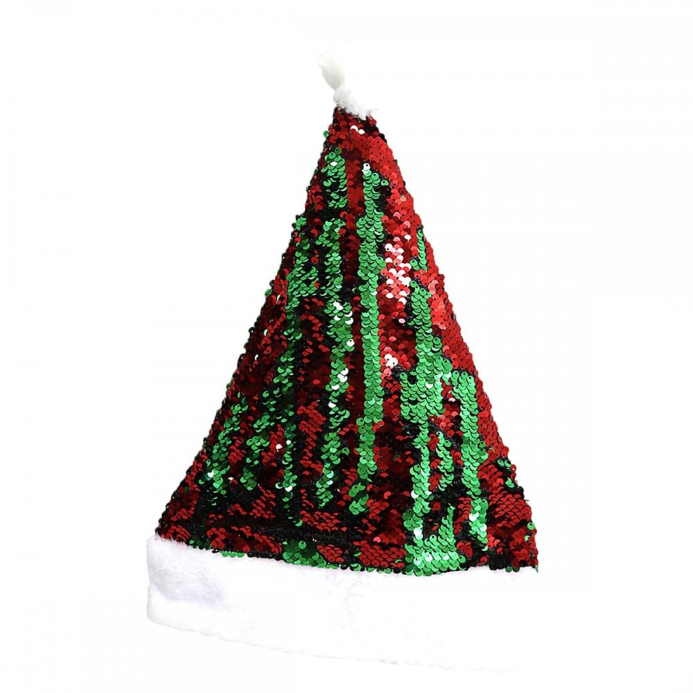 Колпак новогодн.с пайетками "Красно-зеленый" 29*40см, 12шт/этик.