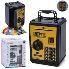 Скарбничка сейф, код, 12,5-18-11,58см, відбиток, музика, звук, світло,затягуює купюри, 2 кольори, на бат-ці, в кор-ці, 14-18,5-14см /12/