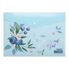 Папка конверт на кнопці ARABESKI, А4, матовий напівпрозорий, пластик, чароїт, ціна за 2 шт. //