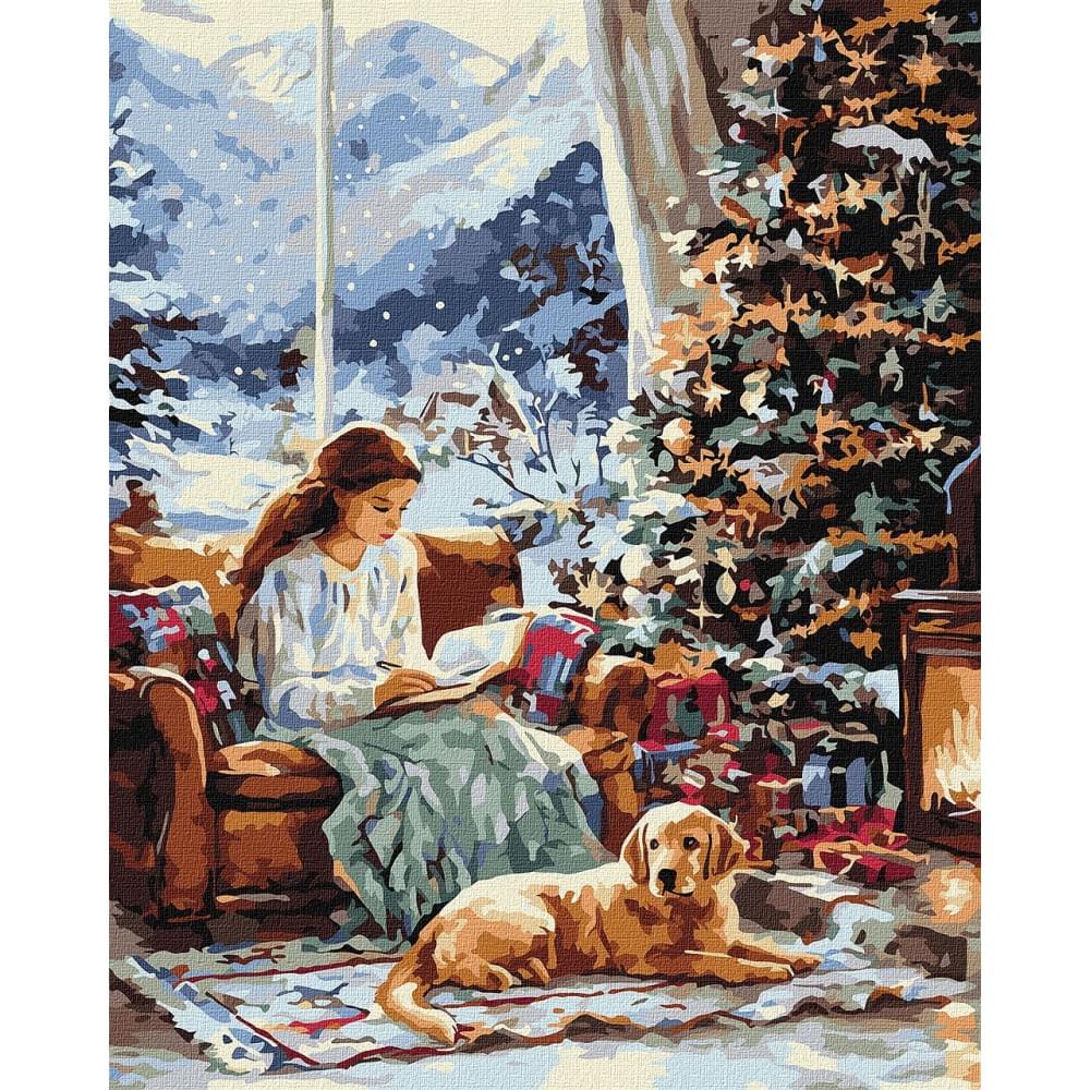 Набір для розпису по номерах "Різдвяна казка" Ideyka 40х50см КНО8695