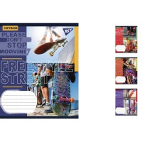 Зошити учнівські 36 аркушів клітинка. YES Freestyle street, зошит дя записів 15 шт. в упаковці