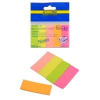Закладки паперові, 45x15 мм, 5x30 аркушів, неон (В асортименті)