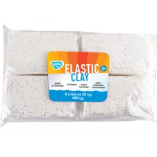 Набір для ліплення з повітряним пластиліном 400 г elastic clay white тм lovin