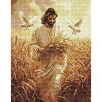 Набір з алмазною мозаїкою на підрамнику Жнива віри Ideyka AMO8204, 40x50 см