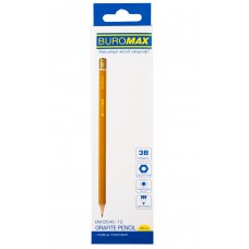 Олівець графітовий professional 3b, жовтий, без резинки, коробка 12шт. У коробці