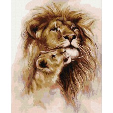 Картина за номерами  "левова ніжність" 40х50см кно4314