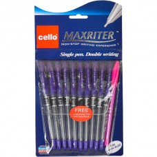 Ручка масляна maxriter 727+1 cello фіолетова, 10 шт+1,(в упаковці)