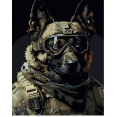 Картина за номерами  войовничий пес strateg розміром 30х40 см (ss6744)