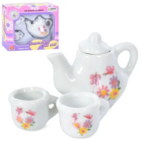 Набір посуду чайний сервіз на 1 персону, порцеляна, 3 предмети, 10x9x3 см