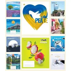 Тетради ученические 60 листов линия Люкс ТЕ12621 Мікс 60ЛінЛюкс1, 10 шт. в упаковке