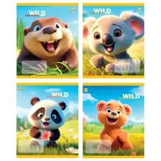 Тетради ученические 12 листов косая линия Тверда Пригоди, 25 шт. в упаковке