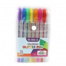 Набір гелевих ручок "Glitter pen" 8шт., PVC