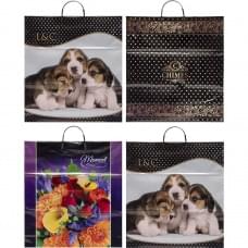 Пакет ламінований з пластиковою ручкою 40/45, ціна за 5 шт. //