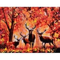 Алмазна мозаїка за номерами 40*50 "Олені" карт уп. (полотно на рамі)