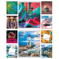 Зошити учнівські 48 аркушів лінія Тверда 42506 МІКС 2, 10 шт. в упаковці,