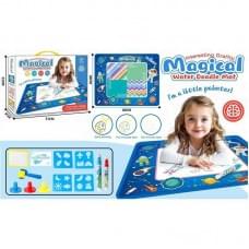 Килимок для малювання водні маркери, трафарети, валик, штампи, резервуар для води, в кор. /48/