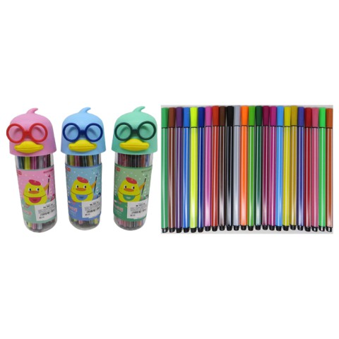 Фломастери Каченя в окулярах, 24 кольори, у баночці (В асортименті)