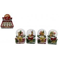 Сувенір "Куля снігова 45мм - Д.Мороз, Сніговик на трубі" в/в 4в.(12*12)