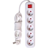 Подовжувач електричний з вимикачем на 5 розеток 3 м RLFR503