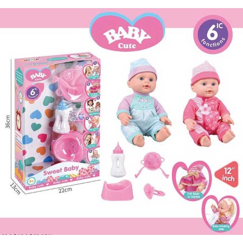 Пупс 6 функцій звук аксесуари (В асортименті) L006-2