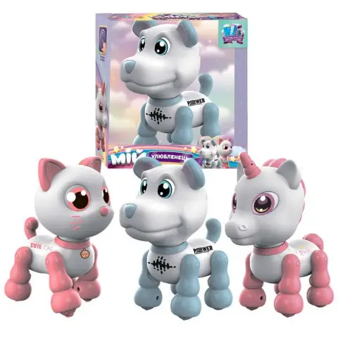 Інтерактивна тваринка Мій улюбленець WToys озвучення українською сенсор пісні фрази ходить (в асортименті) 40986