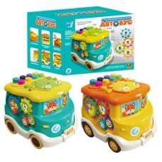 Музичний Автобус "WToys", 2 кольори, ОЗВУЧ. УКР. МОВОЮ, 5 казок, 10 пісень, 10 скоромовок, 10 загадок, підсвічування, лабіринти, барабан, каталка, в кор. /60-2/