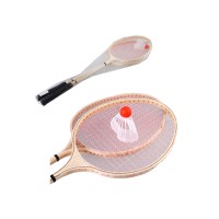 Набір для бадмінтону дерев’яний, 2 ракетки 66 см, воланчик, у сітці