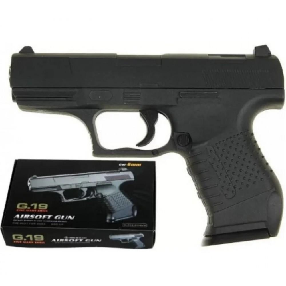 Пістолет страйкбольний Galaxy G.19 Walther P99 G19 метал чорний /36/