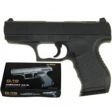 Пістолет страйкбольний Galaxy G.19 Walther P99 G19 метал чорний /36/