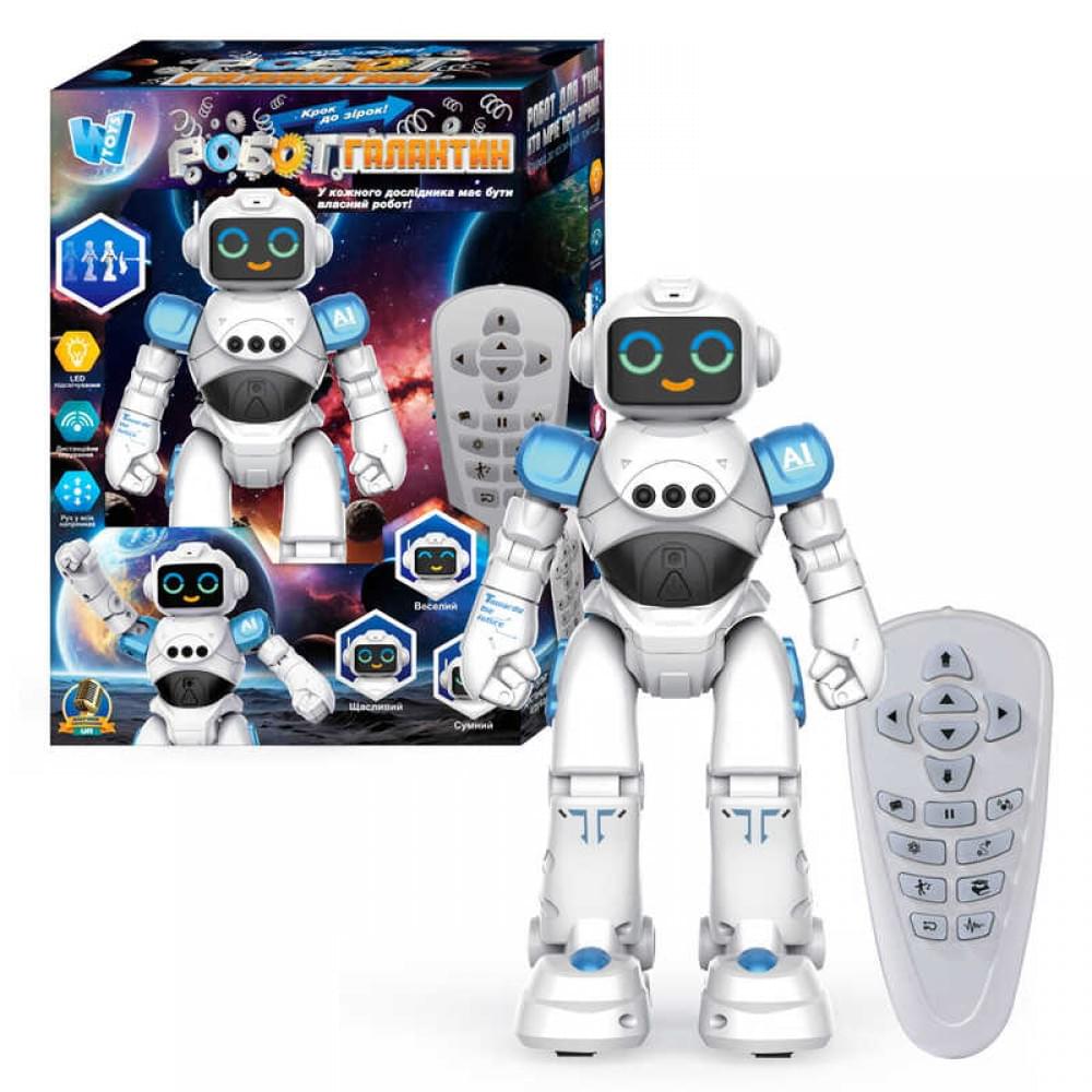 Робот WToys "Галактик" озвучений українською мовою, лед-підсвічування, сенсорні датчики, рух, 6 пісень, 6 історій, вікторина 62313