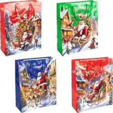 Подарунковий пакет "Новий Рік" 32х44х11см, набір з 4-х штук 2567-3(123398)