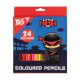 Олівці кольорові Yes Ninja, 24 кольори, синій